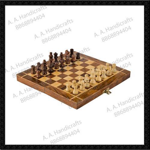 Wooden Chess Board Set, Color : Brown Yellow