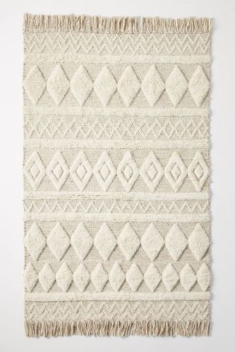 Hand Knotted Woolen Modern High Low Design Carpet