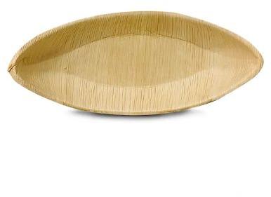 Medium Boat Shaped Areca Leaf Bowl, Color : Brown