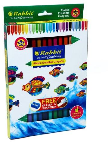 Rabbit Plastic Erasable Crayon, Packaging Type : Packet