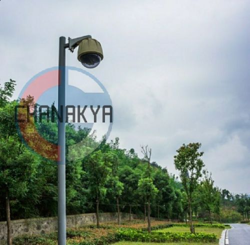 Mild Steel / GALVANIZED IRON CCTV Pole, Shape : Round