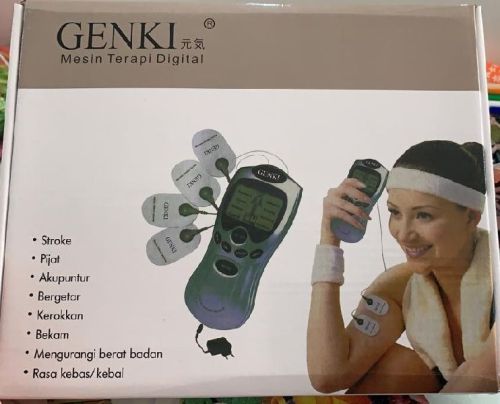 Genki Electropathy Device Manual Battery Muscles Therapy, Color : Grey