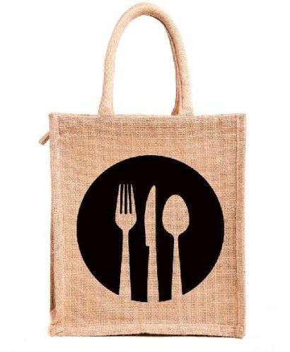 Jute Lunch Bag, For Good Quality, Easily Washable, Technics : Machine Made