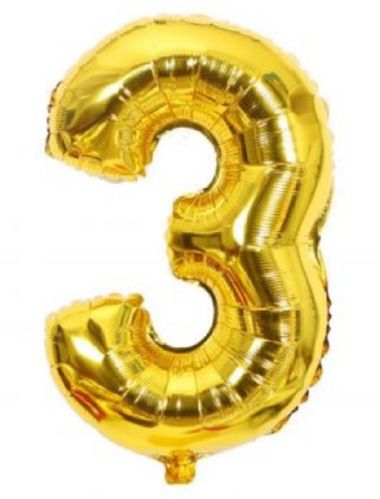 Hippity Hop Number Foil Balloon Gold 16 Inch Pack Of 1