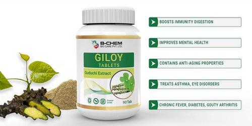 Giloy Tablets, Packaging Size : 90tab Per Bottle