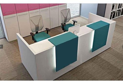 Wooden Modular Reception Table, Color : Off White Green