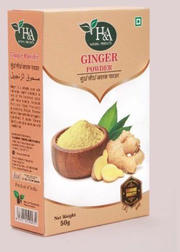 Natural GINGER POWDER 50gm, For Human Consumption, Cooking, Home, Hotels, Certification : FSSAI Certified