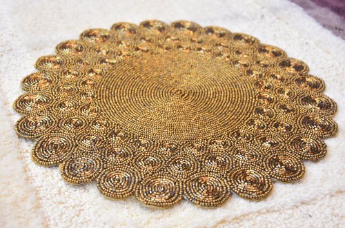 13X13 Inch Glass Beaded Table Mats, Size : 13x13inch