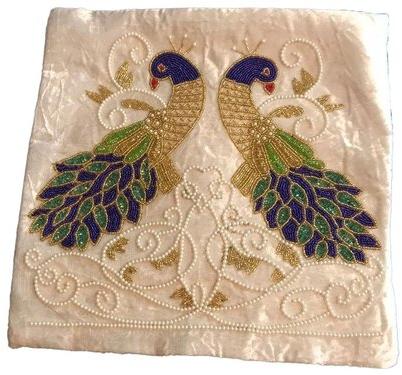 16X16 Inch Velvet Beaded Work Cushion Covers