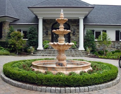 Pink Marble Fountain, For Garden, Outdoor, Feature : Bright Shining