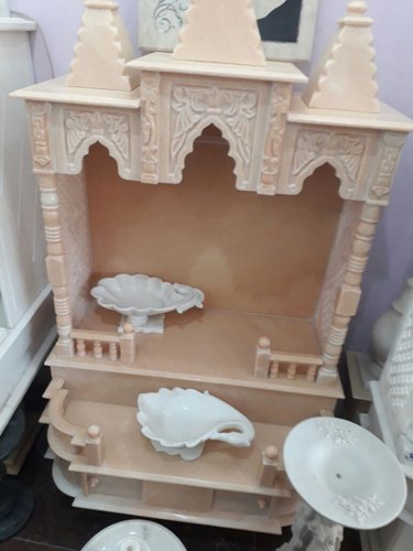 Polished Pink Marble Temple, For Home, Hotel, Offices, Pattern : Plain