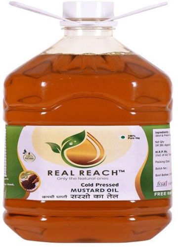 5 Liter Cold Pressed Mustard Oil, Packaging Type : Plastic Bottle