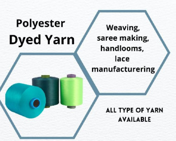 Polyester Dyed Yarn, For Weaving, Saree Manfacturering, Grade : A-grade