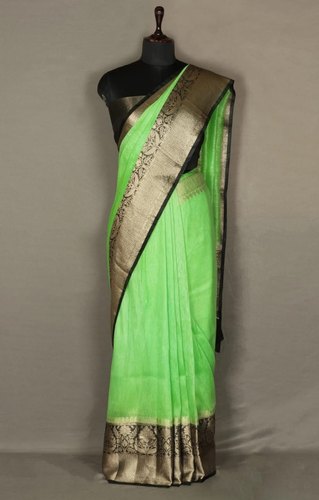 Plain Linen Banarasi Silk Saree, Feature : Anti-Wrinkle, Shrink-Resistant