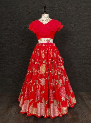 Georgette Lehenga Choli, Feature : Breathable, Dry Cleaning, Easy Washable, Eco Friendly, Elegant Design