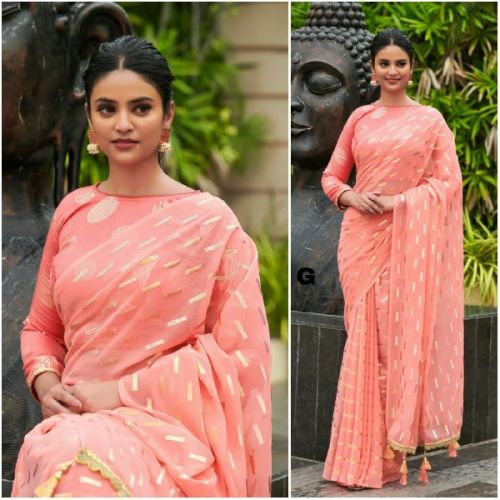 Unstitched Georgette Saree Manufacturers In Kolkata, For Easy Wash, Dry Cleaning, Anti-Wrinkle, Shrink-Resistant