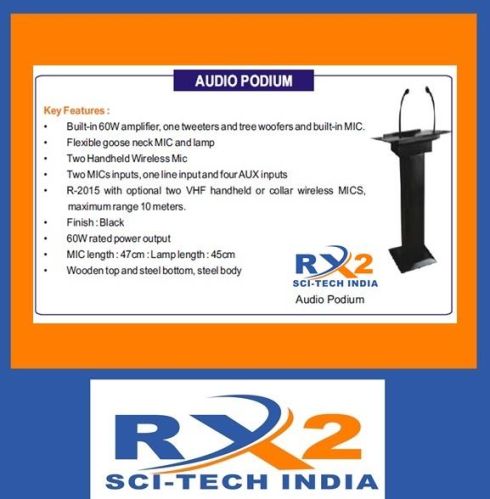 RX2 High Quality Audio Podium, For Auditorium, Halls, Size : Standard