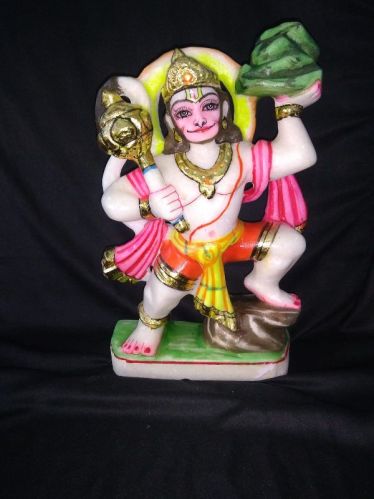 Polished Marble Hanuman Statue, For Dust Resistance, Shiny, Packaging Type : Carton Box, Thermocol Box