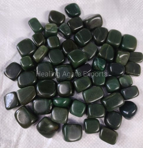 Polished Green Jade Tumbled Stones, For Healing, Size : Standard