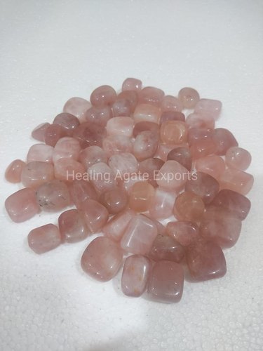 Rose Quartz Tumbled Stones, For Pavement, Size : Standard