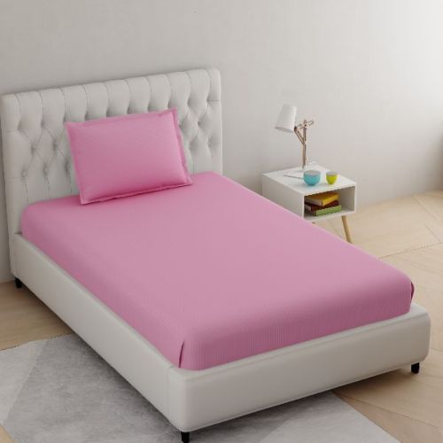 Satin Stripe Single Bed Sheet Set, For Home, Pattern : Printed