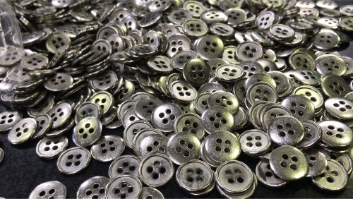 Silver Round Polished Metal Buttons, For Garments, Pattern : Plain