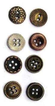 Zinc Rotary Push Buttons, For Garments, Shape : Round