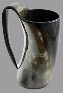 Round Polished Stylish Horn Mug, For Drinkware, Pattern : Plain