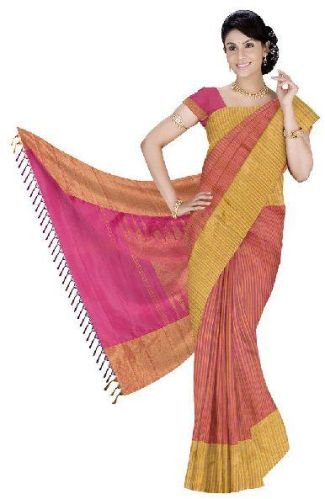 Plain Powerloom Silk Sarees, Feature : Anti-Wrinkle, Shrink-Resistant, Skin Friendly