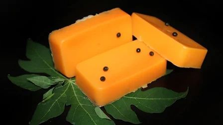 Papaya Scrub Soap, For Bathing, Form : Solid