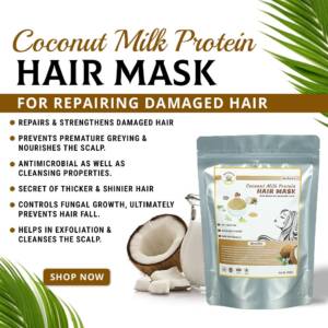 Herbeez Coconut Milk Protein Hair Mask, For Parlour, Feature : Provides Moisture