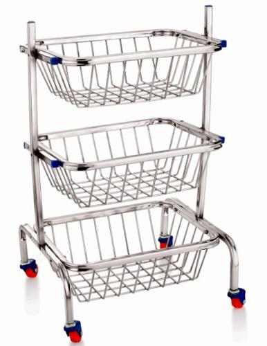 Square Stainless Steel Kitchen Trolley, Style : Modern