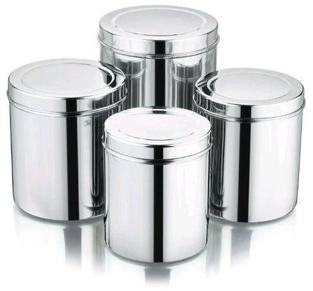 Stainless Steel Canister, Color : Silver