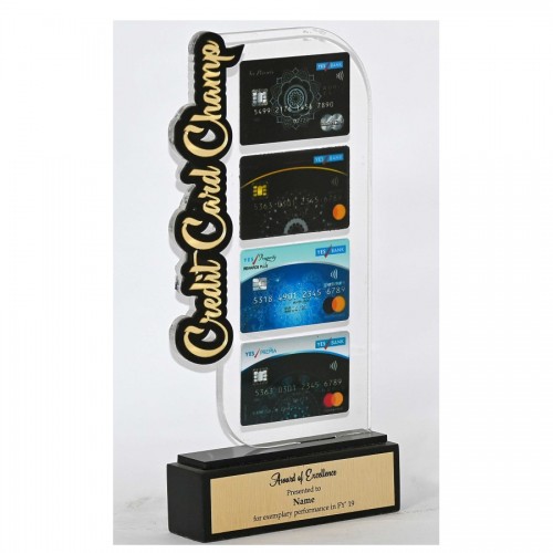 Acrylic Credit Card Champ Trophy