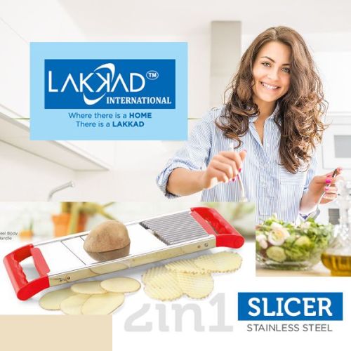 SS Slicer For Potato Chips - 2In1