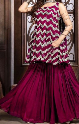 Chiffon Fancy Sharara Suit, Feature : Comfortable, Dry Cleaning