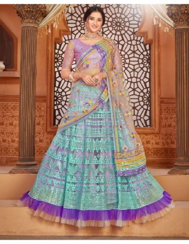 Get 50% OFF On Purple Color Soft Net Designer Lehenga Choli