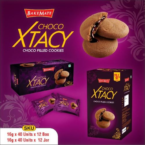 Choco Filled Cookies Filled With The Melted Chocolated Inside The Cookies As CHOCO XTACY