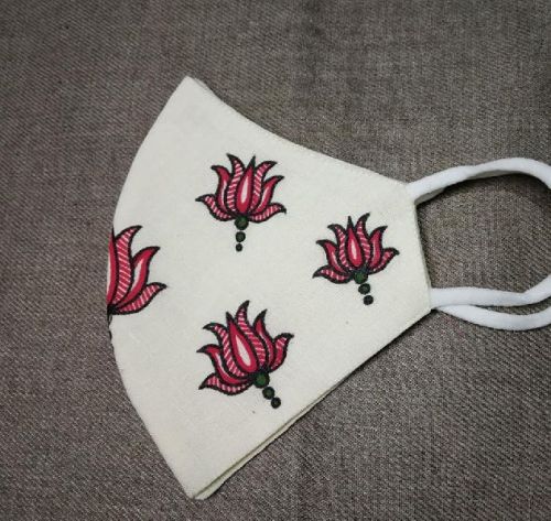 Three Layer Cotton Linen Mask, Size : Standard