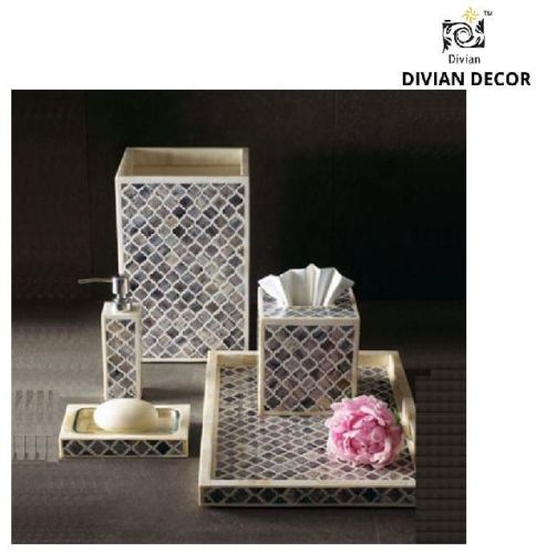 Divian Decor Bone Inlay Bathroom Set, Packaging Type : Carton
