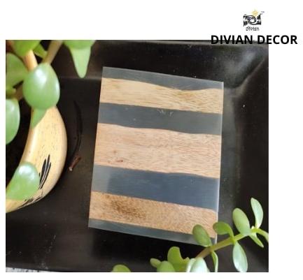 Divian Decor Square Wooden Coasters, For Tableware, Feature : Fine Finishing, Light Weight