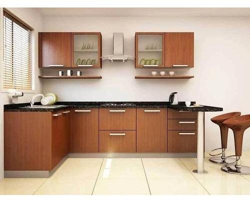 Wooden L Shaped Modular Kitchen, Feature : Attractive Designs