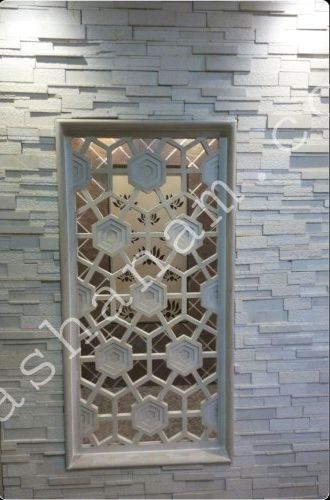 Stone Jali With Mint Stone Panel, For Interior Exterior Wall