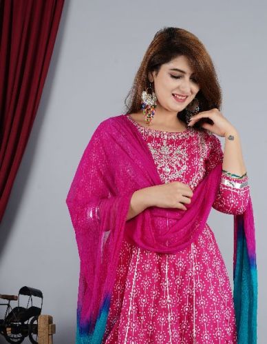 Printed Cotton Pink Kurti, Size : S, M, L, XL, XXL