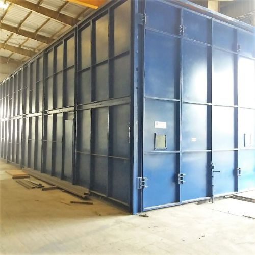 Hinged Rectangular Polished Metal Paint Booth Enclosure