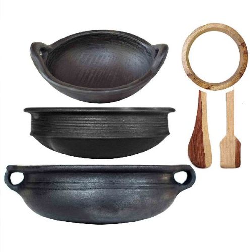 Black Clay Pot, Kadai And Chatti