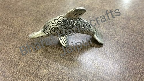 BHARAT HANDICRAFTS White Metal Dolphin, Color : Silver