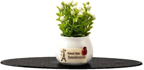 MOTOZOOP Car Dashboard Flower Pot (White), Style : Modern