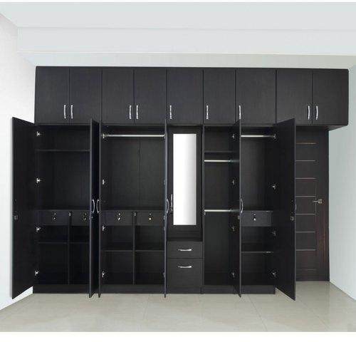 MDF Modular Wardrobe, Color : Black