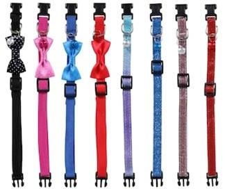 Adjustable Cat Collars With Bells, 8-12 In.